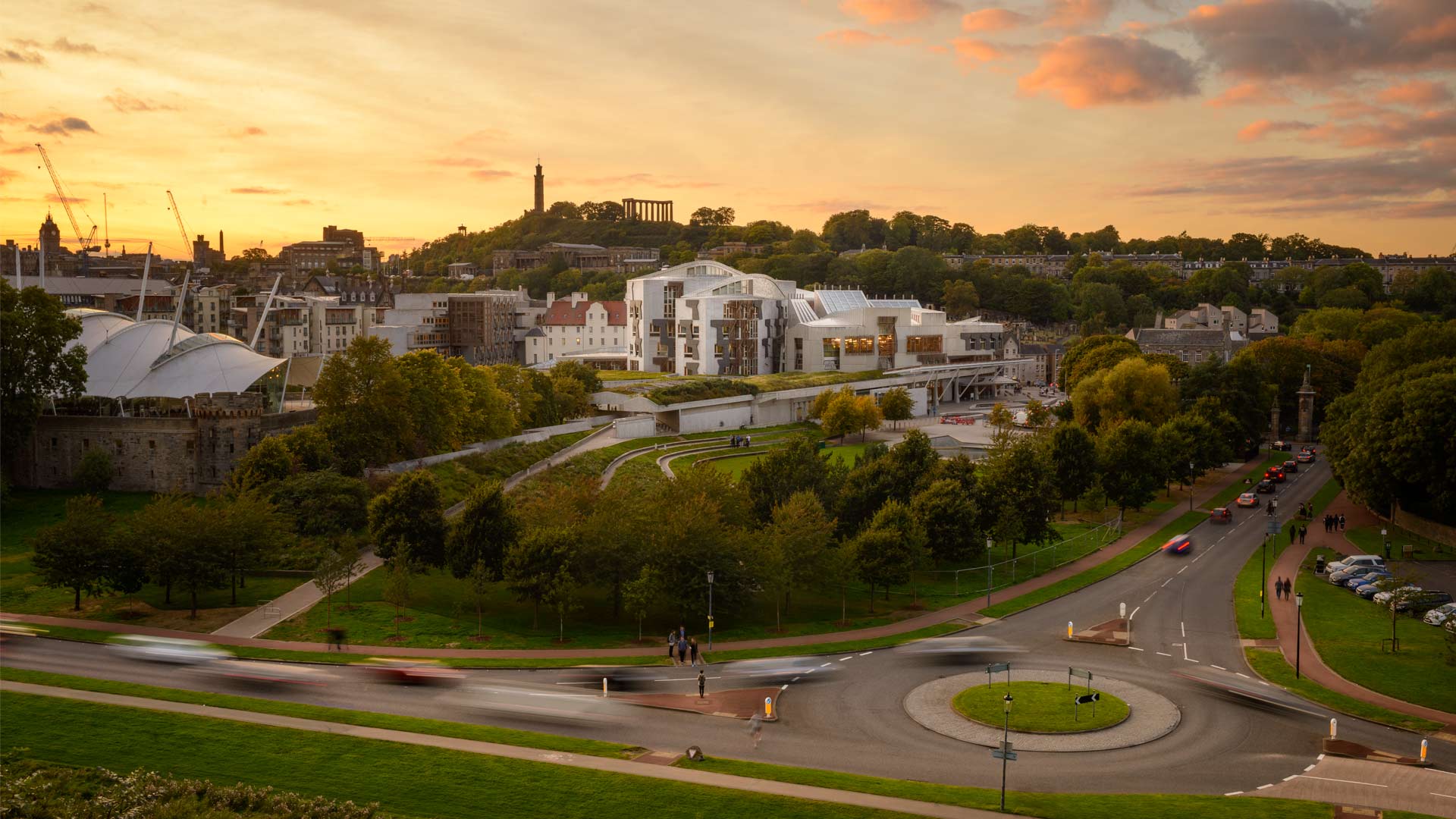 Parliament from Salisbury Crags. Photo by Iain Robinson for Edinburgh Napier University.